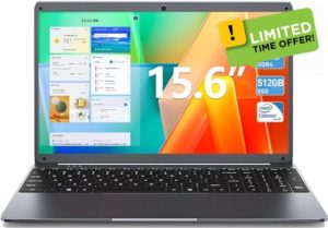 Naclud 15.6 Inch Laptop 12GB RAM 512GB SSD