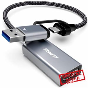 BENFEI Video/Audio Capture Card supporting Full HD 1080P 60FPS for Streaming