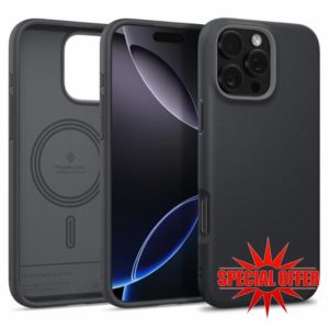 Caseology Nano Pop Mag for iPhone 16 Pro Case [Soft & Dust Free Material] Magnetic Military Grade Drop Protection Side Grip Patterns Case Cover for iPhone 16 Pro - Black Sesame