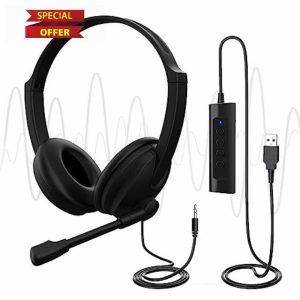 USB Headset with Microphone for PC Laptop