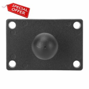 Aluminum Alloy 1 Inch Ball Mount Base with AMPS Square Plate for RAM Mounts B Size Ball Double Socket Arms