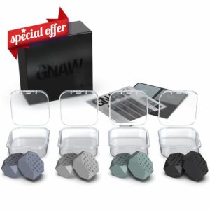 Calibre Products Gnaw. 8x Premium Jaw Exerciser for Men and Women - 4 Progressive Strength Level Jaw Trainer