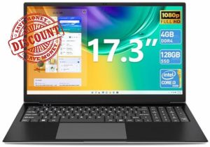 Naclud Laptop 17.3 Inch 4GB RAM 128GB SSD
