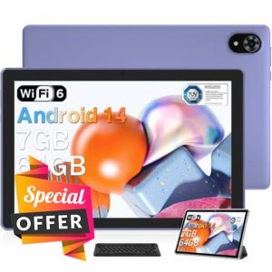 DOOGEE U9 10.1" Purple 64 GB Tablet | Android 14 | Quad-Core | 5060mAh | 1280x800 IPS FHD | Bluetooth 5.0