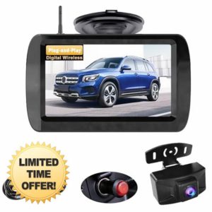 Digital Wireless Reversing Camera kit with 4.3 Inch Monitor HD Image Night Vision Stable Signal Rear View Camera IP69 Waterproof 170° Wide Angle Backup Camera Lightweight Easy to Install