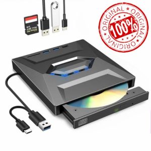 WORHUDY External CD/DVD Drive with SD/TF Card Slot - USB Ports