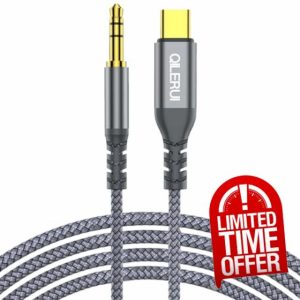 QILERUI USB C to Aux 3.5mm Audio Jack Cable 4ft