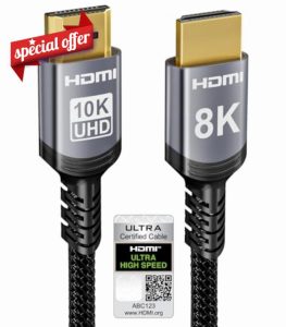 Sniokco 10K 8K HDMI 2.1 Cable 1.8M