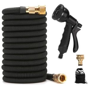3 Times Expanding Flexible Garden Hose Lightweight Watering Hose Pipe with 8 Function Spray Gun for Home Car Cleaning