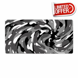 GutzyAiden Swirl XXL Gaming Mouse Pad | 36" x 18" | Hybrid Polyster Fabric Top | Non-Slip Rubber Base | 4mm Thick (Arctic Swirl)