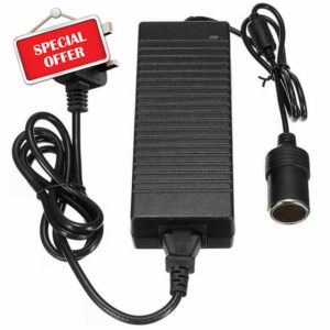 YIBEWANL 240V to 12V Adapter (10A 120W) 240V Mains to 12V Adapter AC to DC Cigarette Lighter Voltage Converter Car Converter Cigarette Lighter Socket to UK Plug