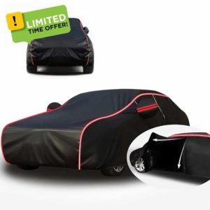 Car Cover for KIA Sportage SUV 2019-2023 2024 Car Cover Waterproof Dustproof UV Resistant With Reflective Strips Car Tarpaulin Full Car Cover(Black/red)