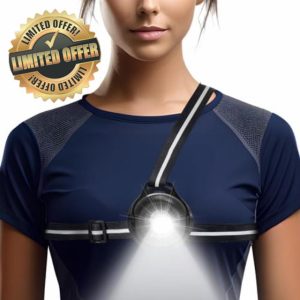 Zenoplige Running Lights for Runners Chest LED Lamp 90°Adjustable Beam Upgraded Waterproof USB Rechargeable Running Chest Light 3 Light Mode Chest Torch for Runners Walking Running Camping Fishing