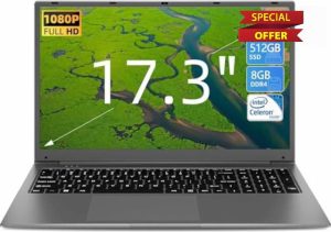 Naclud Laptop 17.3 Inch 8GB RAM 512GB SSD