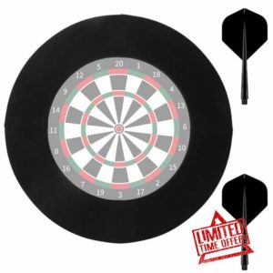GMHLLES Dartboard Surround Dart Board Surround Ring Dart Surround Dart Board Surround Comes with 2 Plastic Dart Shafts Suitable for All Standard Size Dartboards Suitable for Dart Lovers (Black)