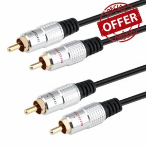 Gments 2xRCA to 2x RCA Cables 1m Phono to Phono RCA Cables RCA Male to Male Stereo Audio Wire for Amplifier Turntable TV Home Theater Speakers DVD HiFi Surround Sound Studio Bar Systems