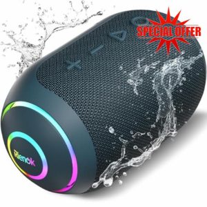 RIENOK Bluetooth Speaker Wireless Portable Waterproof Speaker with 10-Hour Playtime IPX7 Bluetooth 5.3 TF Card Loud Mini Speakers for Home Garden Party Camping Travel
