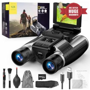 2.4" LCD Digital Binoculars with Camera 12X32 Binoculars for Adults 48MP 2.5K Videos HD Quality Ideal for Bird Watching