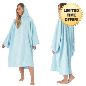 Brentfords Towel Poncho Adult Hooded Large Bath Swim Surf Beach Absorbent Dry Microfiber Changing Robe for Men Boys Quick Dry