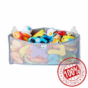 Munchkin High'n Dry Baby Bath Toy Storage Basket| Hanging Bath Tidy for Corner Bath Wall| Soft Baby Bath Caddy & Bath Organiser Rack| Shower & Bath Toy Holder| Bathroom Toy Net with Suction Cups