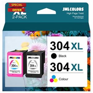 JMLCOLORS 304XL Ink Cartridges Replacement for HP 304 Ink Cartridges Black and Colour 304 XL Ink Cartridges Combo Pack for Envy 5000 5010 5020 5030 5032 DeskJet 2600 2630 2620 2632 2634 3700 3750 376