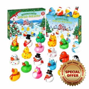 Rubber Duck Advent Calendar 2024 | 24 Days Rubber Ducks Bath Toys Baby Advent Calendar | Upgraded Bath Ducks Toy Advent Calendar 2024 | Colorful Duck Christmas Advent Calendar 2024 Kids Adults