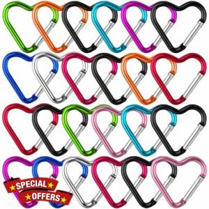 24 Pcs Heart Keychain Clip
