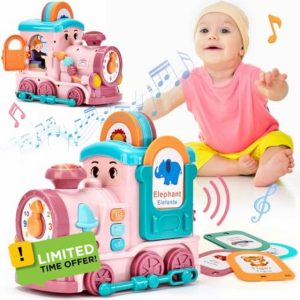Hahaland 24-In-1 Top Early Learning Montessori Musical Train Toy for Toddlers Aged 1-4 Years – Bilingual Learning