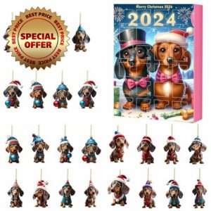 2024 Dachshund Advent Calendar 24 Days Collectible Funny Dog Set