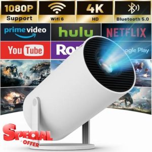 Mini Projector with WIFI 6 and Bluetooth