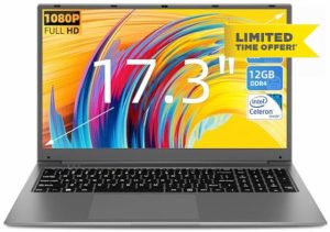 Naclud 17.3" Laptop 12GB RAM 512GB SSD Storage(TF Card 512GB)