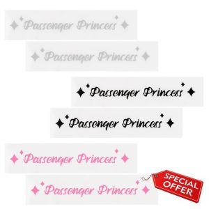6 PCS Passenger Princess Car Stickers - Adorable and Amusing Princess Decals for Car Windows and Decoration