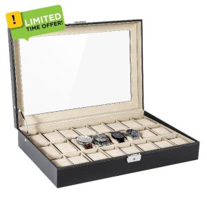 Uten 24 Watch Display Storage Box Jewelry Collection Case Organiser Holde