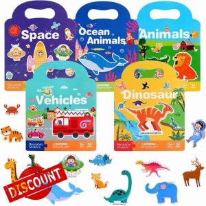 uinnossvc 5 Packs Reusable Sticker Books