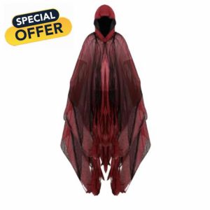 Halloween Black Hooded Cape | Halloween Ghost Cape | Adult Halloween Ghost Costume | Terrifier Halloween Cloak Grim Reapers Costume | Fancy Dress Costume For Masquerade Halloween Family Party