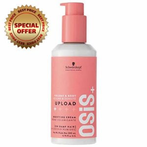 Schwarzkopf Professional OSiS Upload Bodifying Hair Cream Anti Static Heat Protection Subtle Definition Volume And Root Lift Non Greasy Non Sticky Formula Light Hold 200 ml