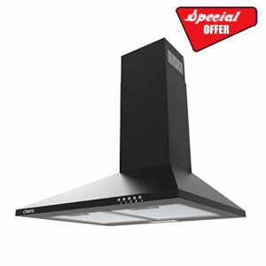 CIARRA CAB6201A Cooker Hood Black Chimney Range Hood 600mm Recirculating Duct Kitchen Ventilation Extractor Fan            [Energy Class A]