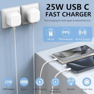 2Pack 25W USB C Fast Charger Plug Power Adapter for iPhone 16/15/14/13/12/11 Pro/Pro Max/XS Max/XS/XR/X/SE 2022/10/8