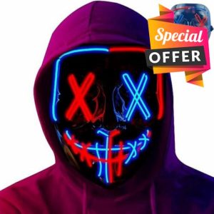 Ucradle Halloween Skeleton LED Mask with 3 Light Modes