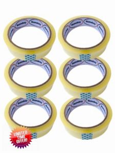 6 Rolls - Cellotape Strong Clear Packing Tape Rolls Extra Long | 24mm x 40m | Packaging Sellotape Parcel Cellotape Transpare