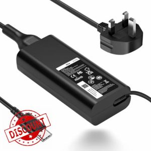 New Slim 65W Laptop Charger USB C for Dell Latitude 5420 5520 7480 7490 7420 Chromebook 3100 Dell XPS 13 9360 XPS15 9550 9560 DA65NM190 LA65NM190 Type C UK AC Adapter Power Cord