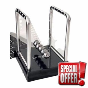 Newtons Cradle Balance Balls Physics Learning Accessories Newtons Cradle Newtons Desk Toys for Stress Relief - Black