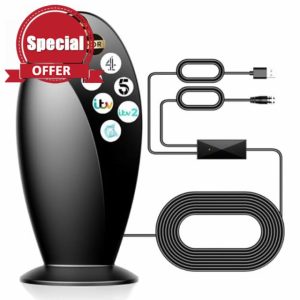 560+ Miles Range TV Aerial for Smart TV Supports 4K 1080P local TV channels with 18Ft cable