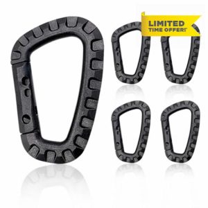 Plastic Carabiner Hook Set of 5 - Large D-Shape Carabiner Clips for Outdoor Activities