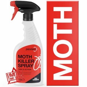 PESTEQ Moth Killer Spray | Max Strength & Fast Acting Insecticide Moth Spray (750ml) | Odourless & Non-Staining Moth Repellent For Wardrobes