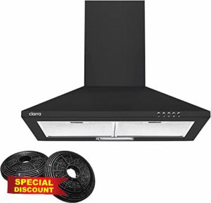 CIARRA Cooker Hood 60cm CBCB6201 600mm Kitchen Extractor Hood with Carbon Filters Recirculating&Ducting Wall Mounted Cooker Extractor Fan Black            [Energy Class A++]