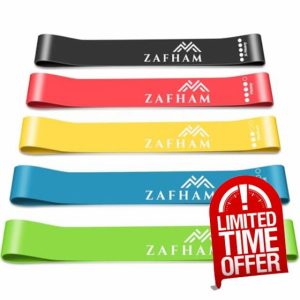 ZAFHAM Resistance Bands [Set of 5] for Men and Women with 5 Different Resistance Levels Skin-Friendly Resistance Fitness Exercise Loop Bands with 5 Different Resistance Levels for Legs and Glutes