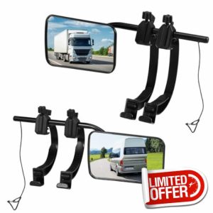 QCXWCJWD Convex Caravan Towing Mirrors