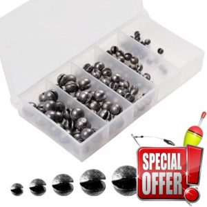 Split Shot Fishing Weights 110 Pcs Fishing Shot Weights Carp Weights Carp Fishing Weights for Saltwater Freshwater Carp River (0.2g / 0.5g / 1g / 1.5g / 2g)