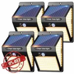 [4 Pack] 140LED Solar Security Lights Outdoor